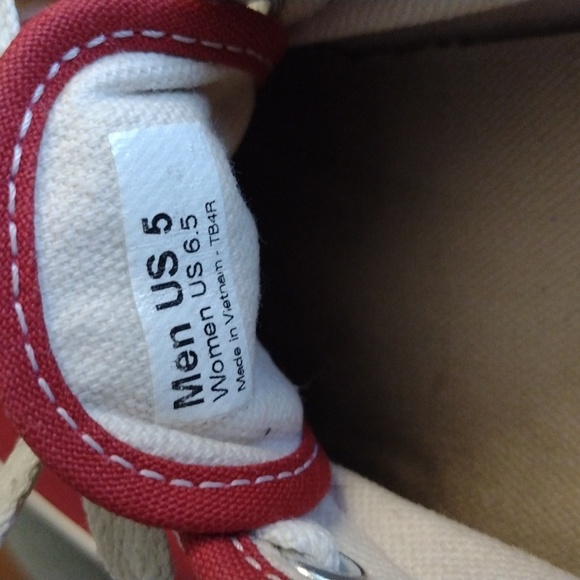 Vans lace up canvas red low top mens size 5/women's 6.5 - Picture 6 of 6